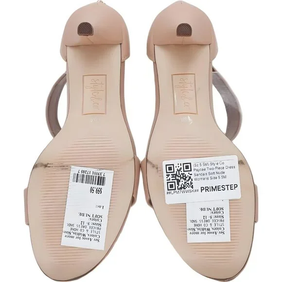 Style Co Paycee Two-Piece Dress Sandals Soft Nude Heels US 5.5 - Picture 6 of 6